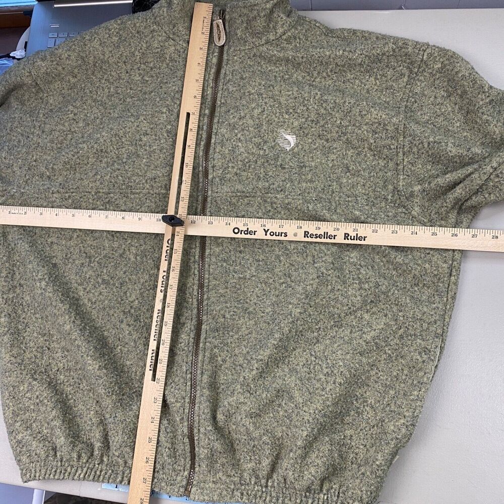 Straight Down Fleece Jacket Mens Large Green Full Zip Pockets Golf Lightweight - Picture 13 of 16